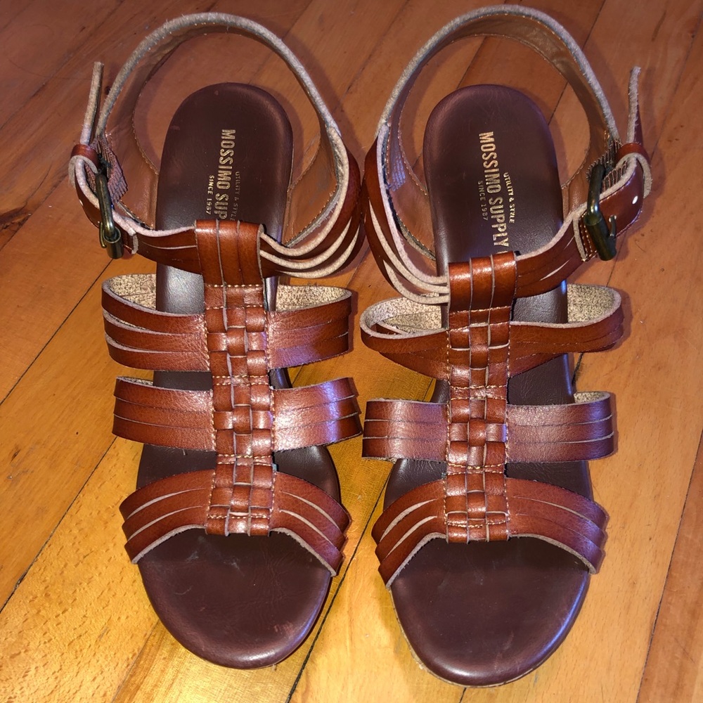 Brown & tan wedges